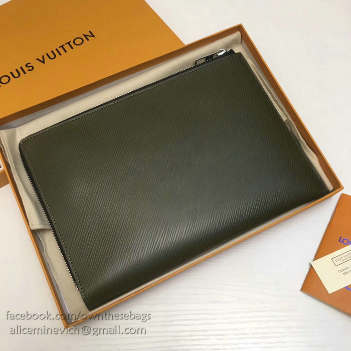 Louis Vuitton Epi Leather Pochette Essential V Green M62092