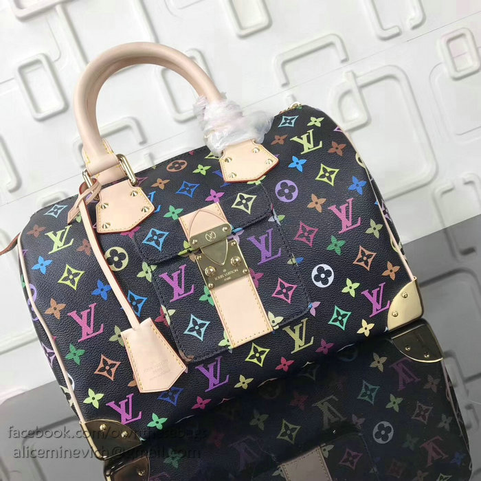 Louis Vuitton Monogram Multicolore Speedy 30 M92643 Black