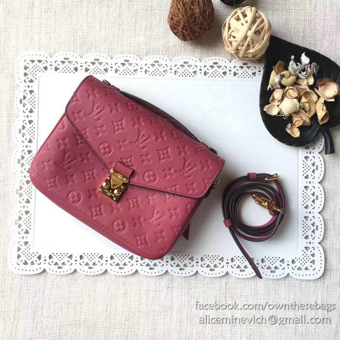 Louis Vuitton Monogram Empreinte Pochette Metis Rose Bruyere M43737