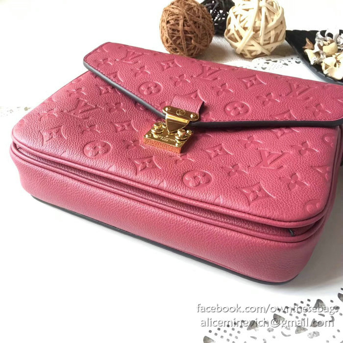 Louis Vuitton Monogram Empreinte Pochette Metis Rose Bruyere M43737