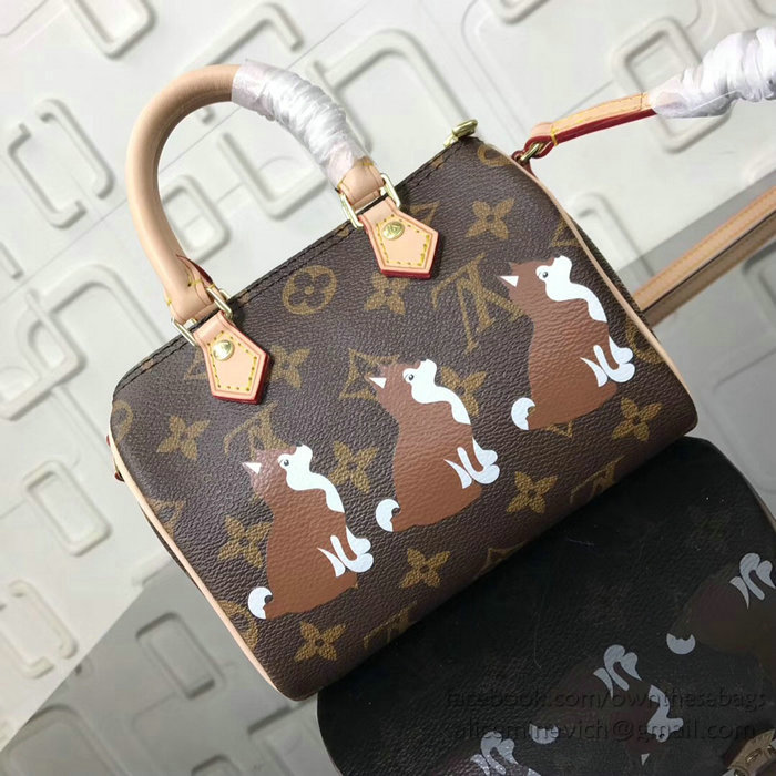 Louis Vuitton Dog Print Nano Speedy M61252