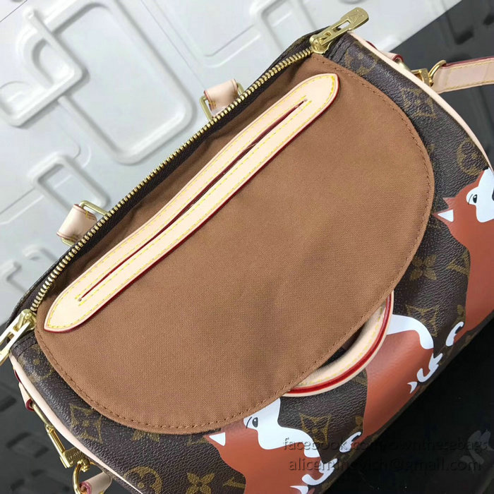 Louis Vuitton Dog Print Speedy Bandouliere 25 M41113