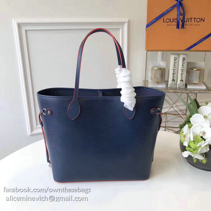 Louis Vuitton Epi Leather Neverfull MM Indigo M54185