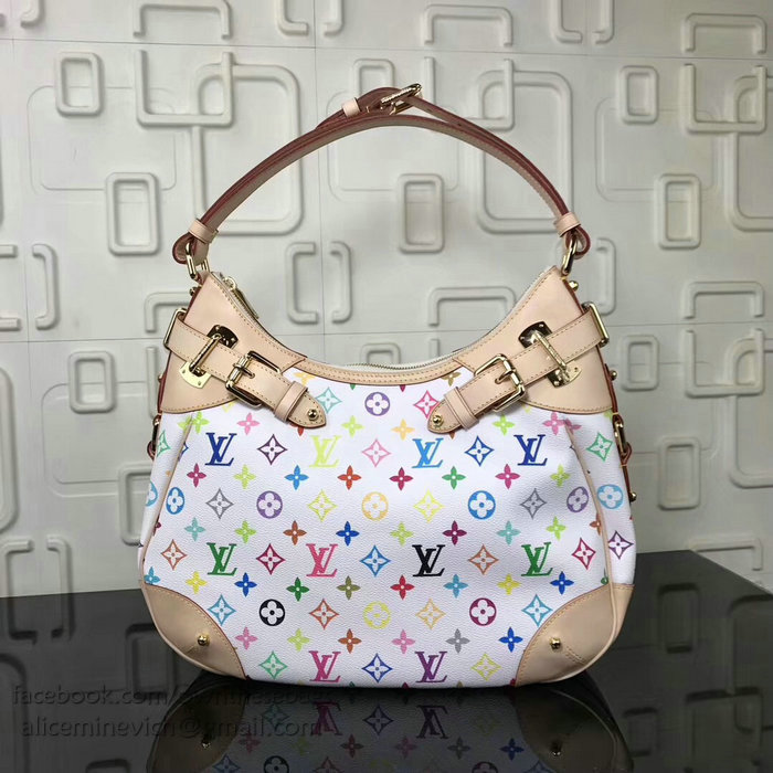 Louis Vuitton Monogram Multicolor Greta Shoulder Bag White M40197