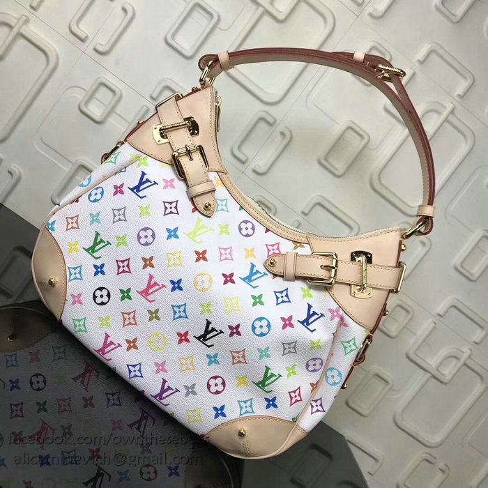 Louis Vuitton Monogram Multicolor Greta Shoulder Bag White M40197