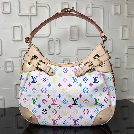 Louis Vuitton Monogram Multicolor Greta Shoulder Bag White M40197