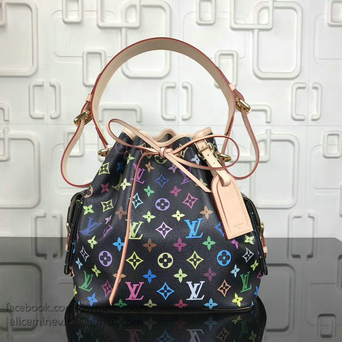 Louis Vuitton Monogram Multicolor Petit Noe Black M42230