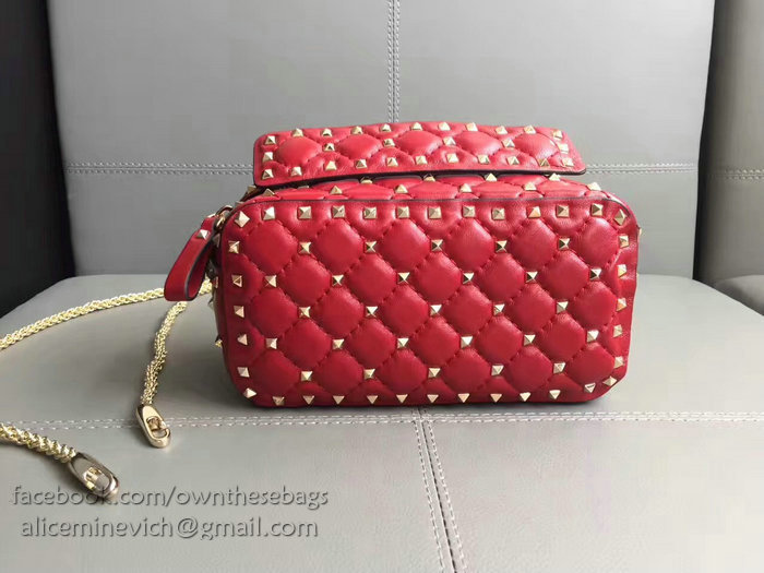 Valentino Garavani Free Rockstud Spike Camera Bag Red V0125