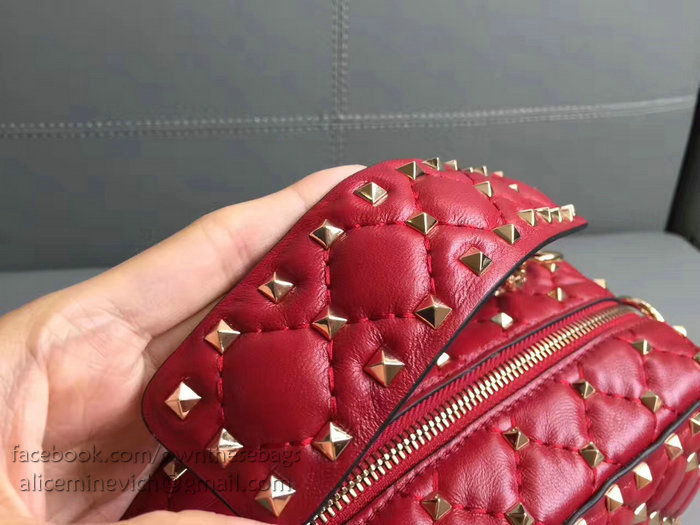 Valentino Garavani Free Rockstud Spike Camera Bag Red V0125