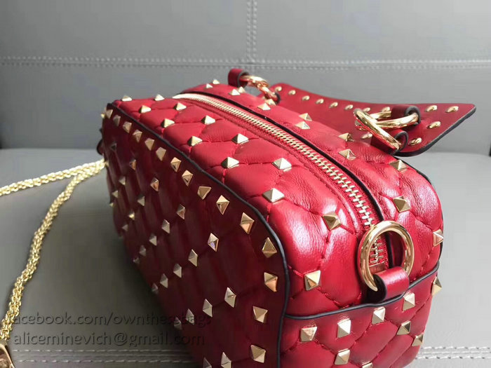 Valentino Garavani Free Rockstud Spike Camera Bag Red V0125