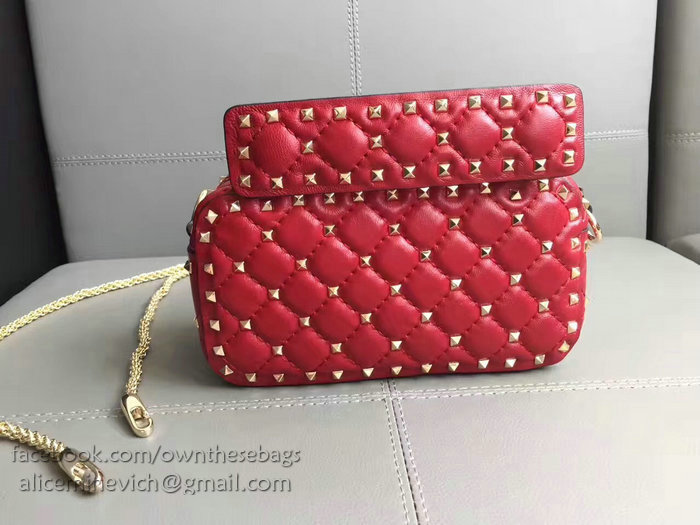 Valentino Garavani Free Rockstud Spike Camera Bag Red V0125