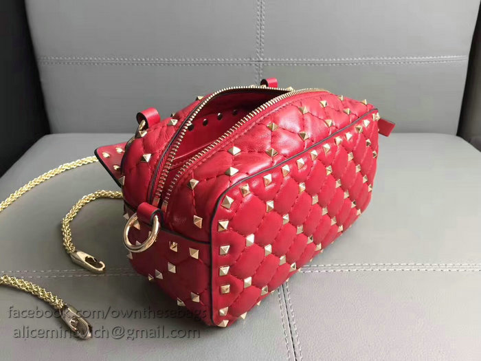 Valentino Garavani Free Rockstud Spike Camera Bag Red V0125