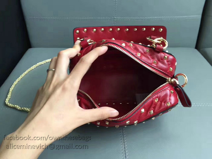 Valentino Garavani Free Rockstud Spike Camera Bag Red V0125