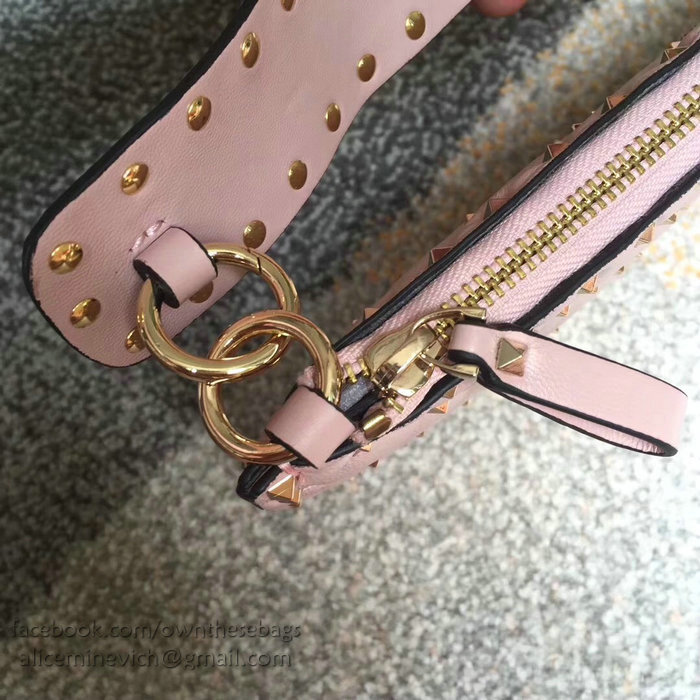 Valentino Garavani Rockstud Spike Clutch Bag Pink V0177