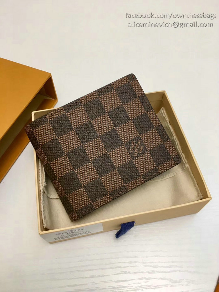 Louis Vuitton Damier Ebene Canvas Amerigo Wallet N60053