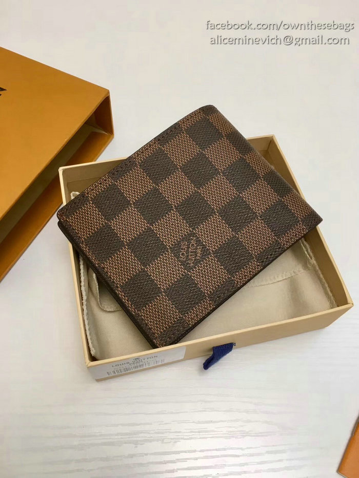 Louis Vuitton Damier Ebene Canvas Amerigo Wallet N60053