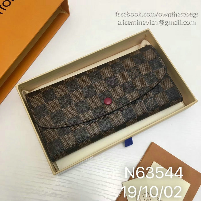 Louis Vuitton Damier Ebene Canvas Emilie Wallet N63544