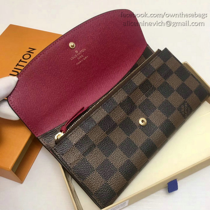 Louis Vuitton Damier Ebene Canvas Emilie Wallet N63544