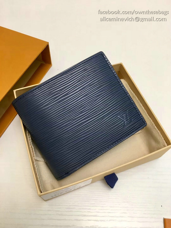 Louis Vuitton Epi Leather Amerigo Wallet Blue M60053