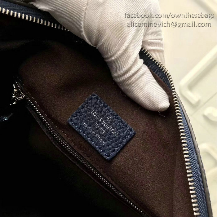 Louis Vuitton Mahina Calfskin Babylone Chain BB Blue M51223