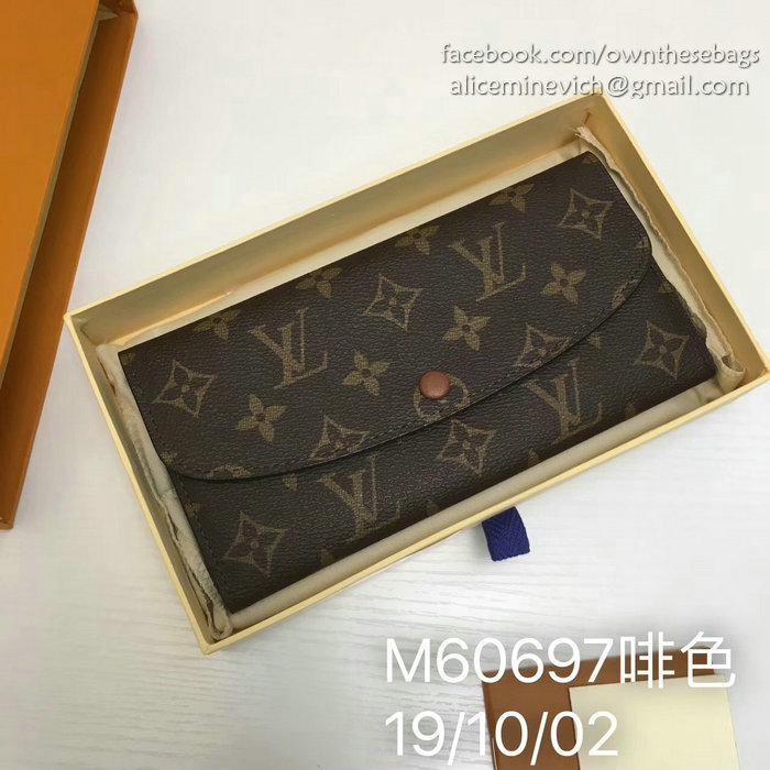 Louis Vuitton Monogram Canvas Emilie Wallet Brown M60697