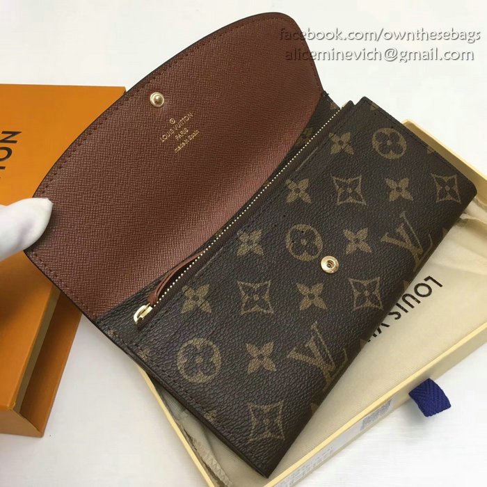 Louis Vuitton Monogram Canvas Emilie Wallet Brown M60697