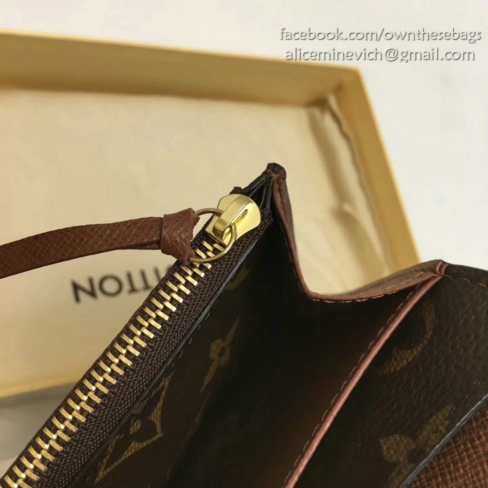 Louis Vuitton Monogram Canvas Emilie Wallet Brown M60697