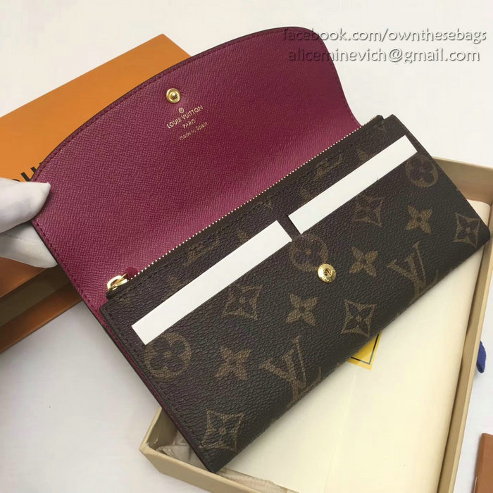 Louis Vuitton Monogram Canvas Emilie Wallet Fuchsia M60697