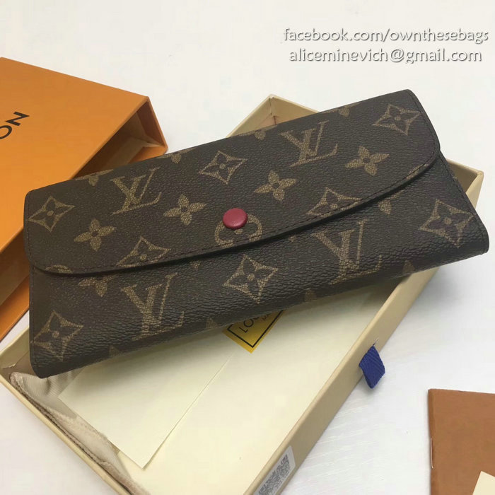 Louis Vuitton Monogram Canvas Emilie Wallet Fuchsia M60697