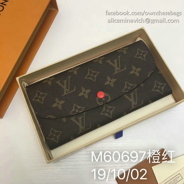 Louis Vuitton Monogram Canvas Emilie Wallet Light Red M60697