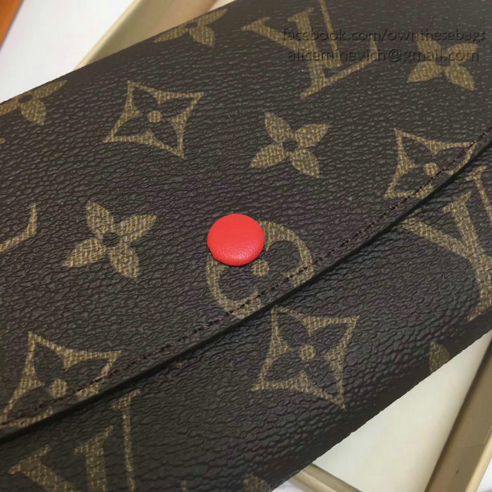 Louis Vuitton Monogram Canvas Emilie Wallet Light Red M60697