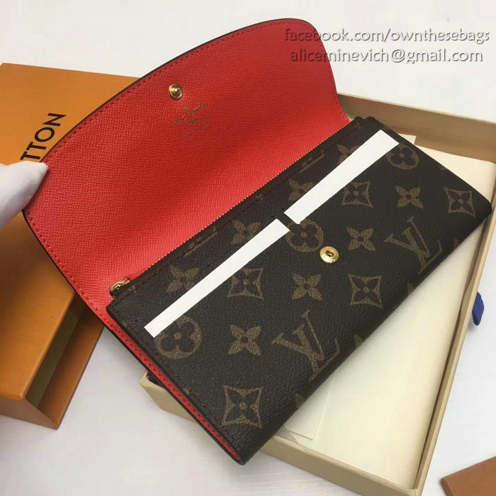 Louis Vuitton Monogram Canvas Emilie Wallet Light Red M60697