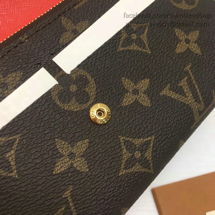 Louis Vuitton Monogram Canvas Emilie Wallet Light Red M60697