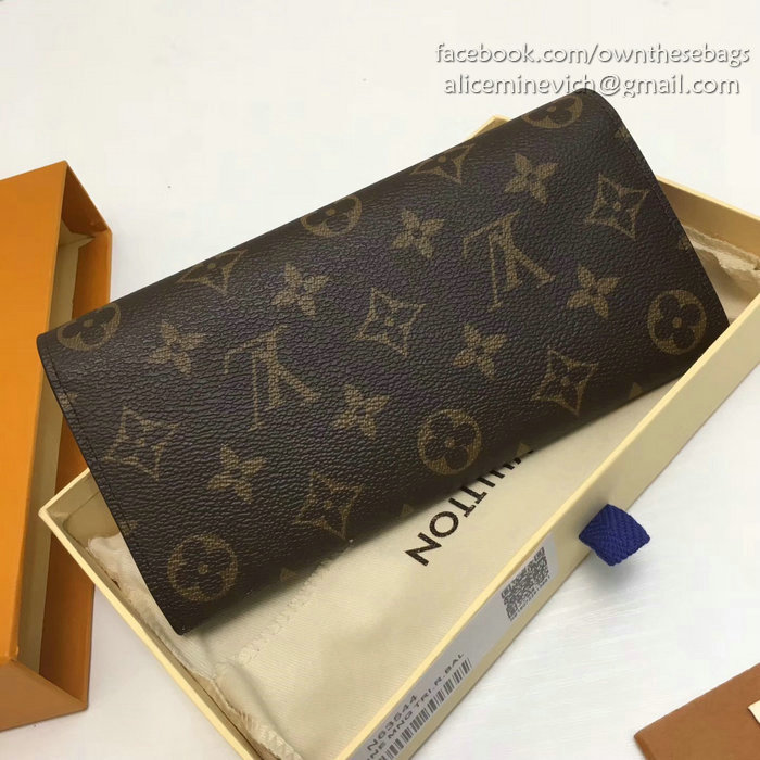 Louis Vuitton Monogram Canvas Emilie Wallet Metallic Pink M60697