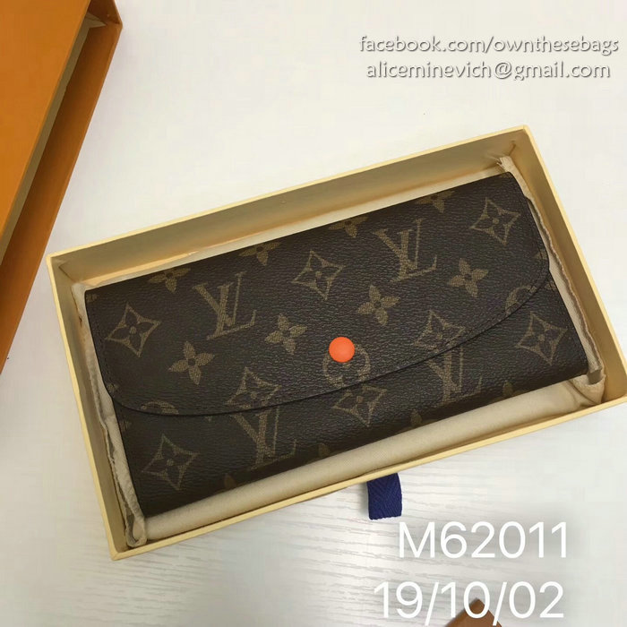 Louis Vuitton Monogram Canvas Emilie Wallet Orange M60697