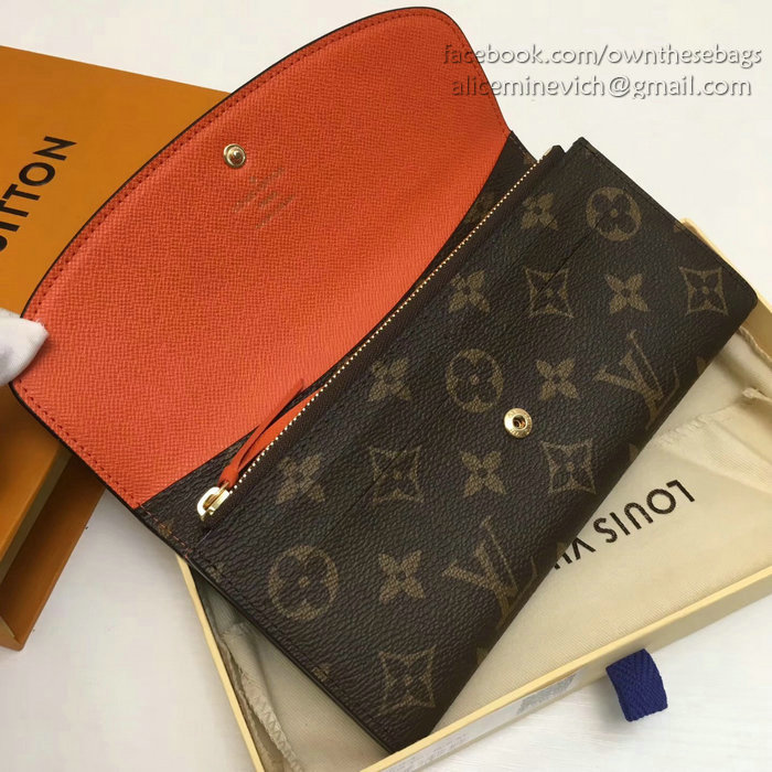 Louis Vuitton Monogram Canvas Emilie Wallet Orange M60697