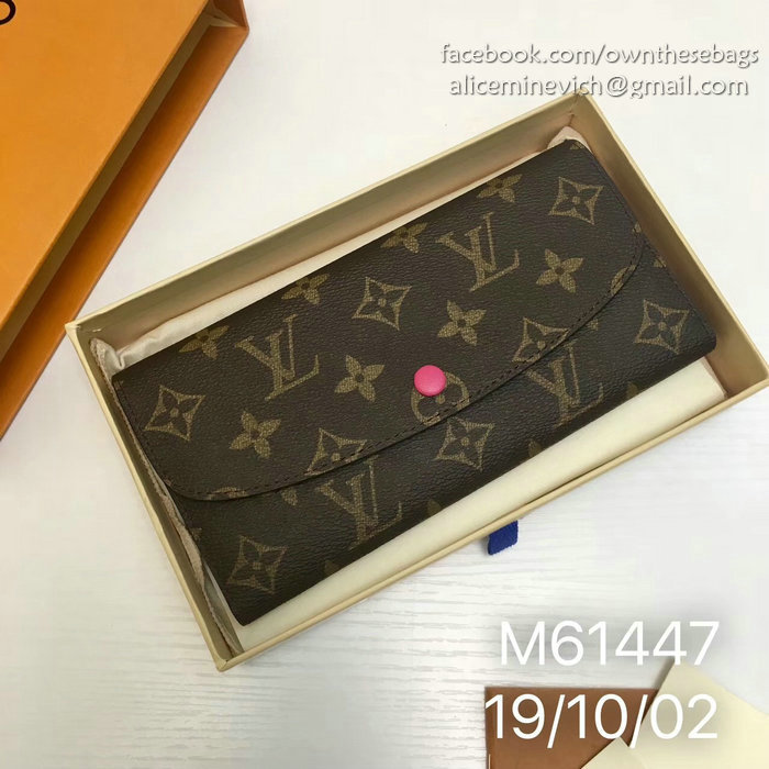 Louis Vuitton Monogram Canvas Emilie Wallet Peach M60697