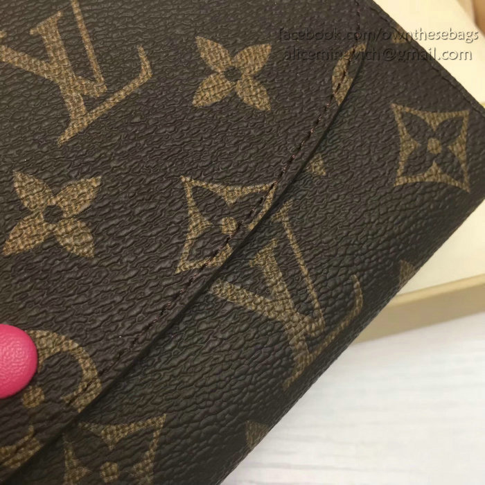 Louis Vuitton Monogram Canvas Emilie Wallet Peach M60697