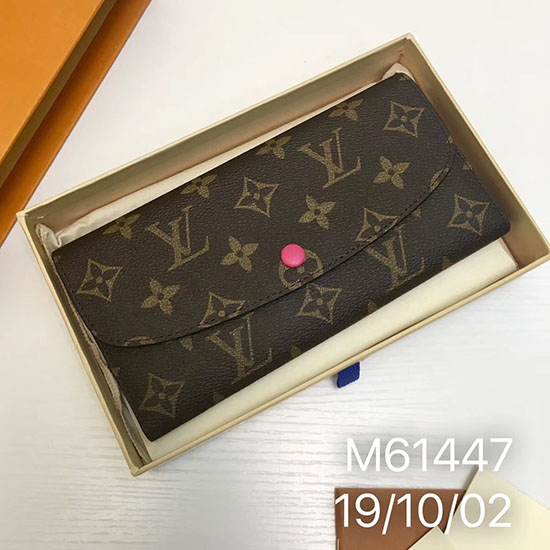 Louis Vuitton Monogram Canvas Emilie Wallet Peach M60697