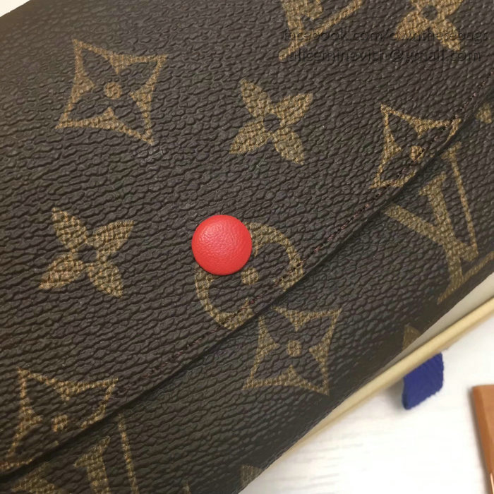 Louis Vuitton Monogram Canvas Emilie Wallet Red M60697