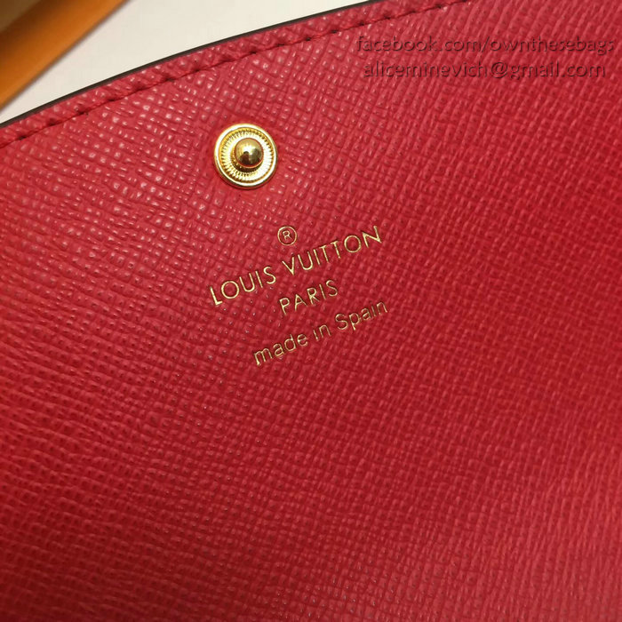 Louis Vuitton Monogram Canvas Emilie Wallet Red M60697