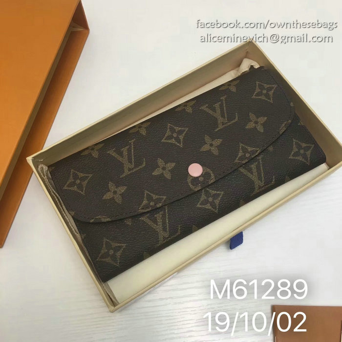 Louis Vuitton Monogram Canvas Emilie Wallet Rose Ballerine M60697