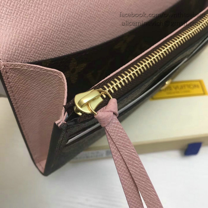 Louis Vuitton Monogram Canvas Emilie Wallet Rose Ballerine M60697