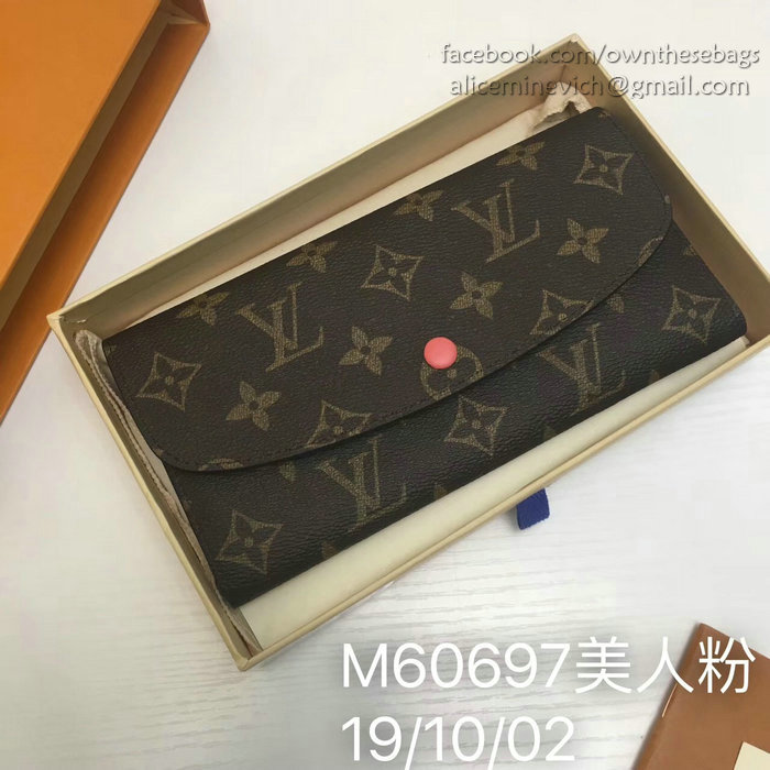 Louis Vuitton Monogram Canvas Emilie Wallet Rose M60697