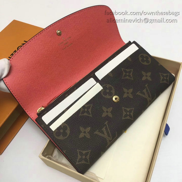 Louis Vuitton Monogram Canvas Emilie Wallet Rose M60697