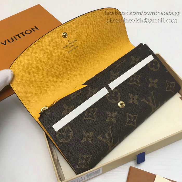 Louis Vuitton Monogram Canvas Emilie Wallet Yellow M60697