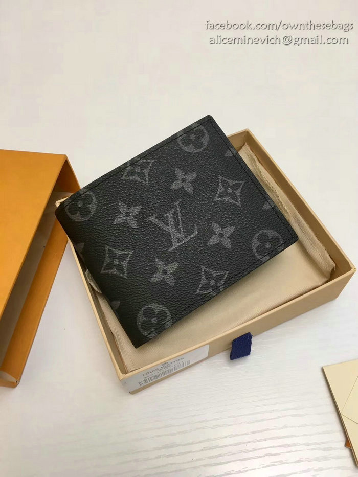 Louis Vuitton Monogram Eclipse Canvas Amerigo Wallet M60053