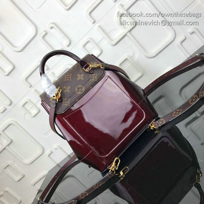 Louis Vuitton Patent Leather Hot Springs Backpack Burgundy M53545