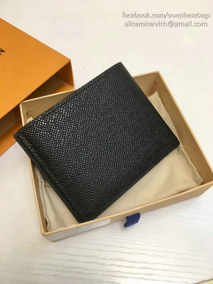 Louis Vuitton Taiga Leather Amerigo Wallet Noir M62045