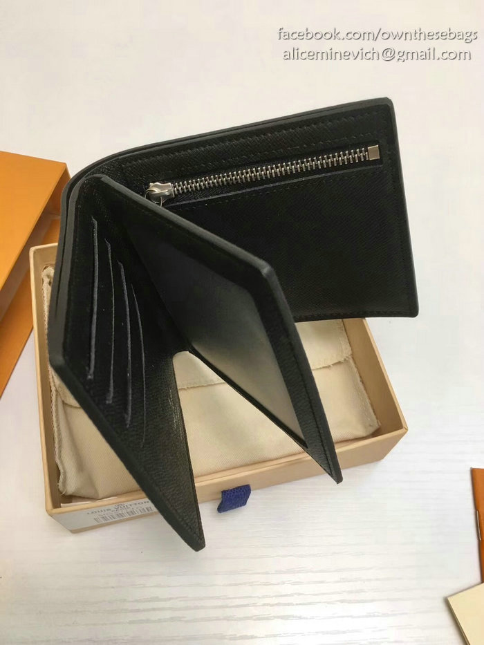 Louis Vuitton Taiga Leather Amerigo Wallet Noir M62045